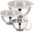 LIANYU Mixing Bowls with Visible Airtight Lids, 3Pcs Stainless Steel Large Metal Nesting Kitchen Bowls Set, 4.6 & 3 & 1.5QT Size Ideal for Mixing, Baking, Serving, Dishwasher & Freezer Safe, Khaki