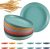 12 Pcs Unbreakable Deep Dinner Plates Set, 10 inch Reusable Plastic Wheat Straw Plates, Microwave and Dishwasher Safe Plate for Kitchen, Lightweight Plate for Dessert, BPA Free, 6 Colors