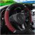 Bling Leather Steering Wheel Cover Protector, Elastic PU Leather with Colorful Rhinestones Crystal Diamond, Sparkling Accessories for Women Girls, Universal 15 Inch for Most Cars (Wine Red)