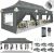 HOTEEL Tents for Parties 10×30 Pop Up Canopy Tent Heavy Duty with 8 Sidewalls, Commercial Party Tent Event Wedding Instant Canopy Waterproof with Carry Bag, UV 50+, Thicked Hexagonal Legs, Grey