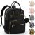 Diaper Bag Backpack,Baby Essentials Diapers Bag with Pacifier Case,Multipurpose Stylish Large Capacity Travel Backpack for Baby Girl/Boy(M-Black)