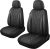 CAROMOP Luxury Faux Leather&Fabric Car Seat Covers 2 Front Seats with Breathable 3D Foam Back Support, Universal Seat Covers for Cars,Trucks,SUVs, Front Armrests Compatible(Black)