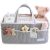 Lily Miles Baby Diaper Caddy Organizer, Girl Nursery Storage Basket with 8 Pockets, Baby Organizer and Storage, Easy-to-Clean Fabric, Large, Pink Blush