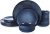 E-far Dinnerware Sets for 4, 12-Piece Stoneware Plates and Bowls Set, Reactive Glaze Dishes Dinning Ware, Microwave & Dishwasher Safe – Deep Sea Blue