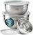 Baker’s Signature Stainless Steel Mixing Bowls With Lid, Metal Mixing Bowl Set Of 3, Nesting Set For Food Prep, Baking,Storage, Cooking, Serving | Dishwasher Safe, Silver, 1.5/3/5 Qt