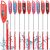 10 Set Waterproof Food Thermometer for Water, Liquid, Candle and Cooking Meat Digital with Long Probe Instant Read Thermometer for Kitchen BBQ Grill Candy(Red)