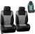 FH Group Gray Polyester Car Seat Cover, 3D Air Mesh, Front Set, Airbag Compatible, Universal Fit for Cars Trucks SUVs