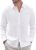 J.VER Men’s Linen Shirts Casual Button Down Long Sleeve Shirt Solid Spread Collar Summer Beach Shirts with Pocket