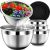 Mixing Bowls with Lids Set, Stainless Steel Mixing Bowls with Colander, Strainer with Mixing Bowl Set, Non-Slip Bottom, Kitchen Gadgets Bowl Christams Gift, Size 4, 2.5, 2, 1.5QT – Black