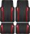 CAR PASS Heavy Duty Rubber Car Mats Metallic, Aluminum Film All Weather Floor Mats Waterproof Universal Trim to Fit Automotive SUV Sedan Van 4 Piece Anodized Deep Dish Two-Tone Sporty Black Red Chrome