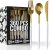 Trendables 360 Pack Disposable Silverware Set – Dinnerware Set Includes 120 Forks, Spoons, Knives in White & Gold