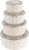 KooK Ceramic Nesting Bowls, with Lids, Serving, Set of 4, Embossed, Kitchen, Prep, Mix, Gift, Microwave and Dishwasher Safe, 10/16/29/47 oz, Narbonne Collection (Ivory)