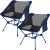 G4Free 2Pcs Folding Camping Chairs, Ultralight Compact Backpacking Folding Chairs Lawn Chairs Heavy Duty 330lbs with Side Pockets