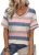 Zeagoo Womens Summer Tops Short Sleeve Casual Shirts Floral Tee Trendy 2025 Basics V Neck Plain Tshirt