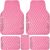 CAR PASS Bling Leather Car Mats Shining Diamond Floor Mats Crystal Rhinestones Sparkly Glitter Carpet Anti-Slip Waterproof Pad Universal Fit for Automotive SUV, Sedan, Van, 5pcs for Girl Women Pink