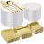600PCS Gold Plastic Plate Set (100 Guests), Dinnerware Set for Party Wedding Birthday, 200 Plates, 200 Forks, 100 Spoons, 100 Knives