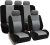 FH Group Car Seat Covers Trendy Elegance Gray Full Set Automotive Seat Covers, Airbag and Split Rear Combo Non-Slip Dash Grip Pad Universal Fit Interior Accessories Cars Trucks SUV Car Accessories
