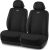 Skechers Car Seat Covers, Premium Breathable Polyester Seat Covers, Car Seat Covers Front Seats Airbag Compatible, Automotive Comfort & Protection for Most Cars, Vans, Trucks, SUVs (Two Front, Black)