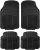 FH Group Automotive Floor Mats – Heavy-Duty Rubber, Universal Fit Full Set, ClimaProof, Trimmable For Most Cars, Sedan, SUV, Truck, Black