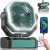 Portable Rechargeable Fan – 9-Inch Camping Fan for Tent, 20000mAh(60Hrs) Battery Operated for Camping, Auto Oscillation Cordless, Tent Fan with Remote/Light, 4 Speeds, 4 Timing, Outdoor