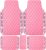 NBTEPEM Pink Bling Leather Car Floor Mats Full Set, Sparkly Diamond Car Mats Universal Fit Most Automotive, Glitter Rhinestone Carpet Waterproof Anti-Slip, 5 pcs Set (Pink Leather Diamond)