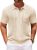 COOFANDY Knit Polo Shirts for Men Short Sleeve Textured Polo Shirt Slim Fit Summer Collared T Shirt with Pocket