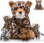 5 Pcs Cheetah Stuffed Animals for Kids Large Mommy Cheetah Plush with 4 Baby Leopard Plush Toys in Tummy for Girls Boys Birthday Forest Party Decors(Sitting Style)