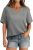 Aokosor Womens V Neck Short Sleeve T Shirts Summer Tops 2025 Casual Loose Tees Trending Now S-4XL