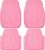 CAR PASS 4 Piece Leather Car Floor Mats -3D Cute Girly Waterproof All Weather Car Mat Full Set, Universal Trim to Fit & Anti-Slip Burr Bottom & Light Easy Clean for SUV Truck Auto Sedan Van(Pink)
