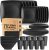 Teivio 40-piece Plastic Wheat Straw Square Dinnerware Set for 10, Unbreakable Dinner Plates, Salad Plates, Snack Bowls,Tumblers 13.5 oz, Dishwasher Safe,Outdoor Camping,Black