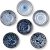Dipping Bowls, Soy Sauce Dish Ceramic, 3 OZ Small Serving Bowls for Side Dishes Vintage Blue Stylish Design, Set of 6 Mini Appetizer Plates for Condiment Sushi Ketchup BBQ Party, 4 Inch