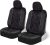 BDK Black Stardust Car Seat Covers for Front Seats, 2 Count.Glitter Pattern Front Seat Cover Set with Matching Headrest, Sideless Design for Easy Installation, Fits Most Car Truck Van and SUV (1 Pack)
