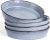 HaWare Pasta Bowls Set of 4, 34oz Salad Plates Set for Home Kitchen, Stackable Large Wide Ceramic Bowls for Serving Dinner, Microwave & Dishwasher Safe, Reactive Grayish Blue