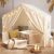 Tiny Land Kids Tent with Mat and Star Lights, Kid Play Tent for Toddlers, 57″x36″x52″ Toddler Tents for Girls, Large Reading Tents – Indoor Playhouse for Boys, Modern Large Bed Tent for Room