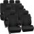 FH Group Perforated Leatherette Three Row Set 7 Seater Car Seat Covers, Airbag Compatible and Split Ready- Universal Fit for Cars, Trucks & SUVs (Black)