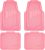 CAR PASS Heavy Duty Rubber Floor Mats 4-Piece,Pink Car Mats Full Sets Anti-Slip,Waterproof Universal Trim-to-Fit for Car SUV Truck, Durable All Weather Automotive Car Mats for Women,Girly(All Pink)
