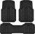 CAR PASS Heavy Rubber Car Floor Mats, Deep Waterproof Car Mats All Weather, Universal Trim-to Fit Automotive Floor Mats for Car SUV Truck Van, Durable Floor Liners Solid Black