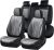 Coverado Car Seat Covers, 5 Seat Front and Back Seat Covers, Waterproof Seat Cover Full Set, Leather Seat Cover for Cars, Car Seat Protector, Car Seat Cushion Universal Fit for Most Cars (Black&Gray)