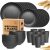 Teivio 32-Piece Kitchen Plastic Wheat Straw Dinnerware Set, Service for 8, Unbreakable Modern Dish Set – Dinner Plate/Dessert Plate/Cereal Bowl/Cup, for Apartment Essentials, Outdoor Camping,Black