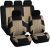 FH Group Car Seat Covers Full Set Premium Cloth – Universal Fit, Automotive, Low Back Front Washable Seat Covers, Airbag Compatible, Split Bench Rear Seat for SUV, Sedan Beige