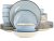 Elama Gia 24 Piece Round Stoneware Dinnerware Set in Light Blue
