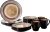 American Atelier Markham Square Casual Round Dinnerware Set – 16-Piece Stoneware Dinner Party Collection w/ 4 Dinner Plates, 4 Salad Plates, 4 Bowls & 4 Mugs – Unique Gift Idea, Brown, 11x11x4″