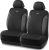 Skechers Work Car Seat Covers, Leather Seat Covers 5-Times Stronger Built-in Webbing, Oxford Fabric Seat Cover for Cars, Airbag Compatible, Automotive Comfort for Cars, Trucks, SUVs (Black, Two Front)