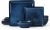 E-far Square Plates and Bowls Sets, 12-Piece Stoneware Dinnerware Sets for 4, Reactive Glaze Dish Set, Chip and Scratch Resistant, Microwave and Dishwasher Safe, Deep Sea Blue